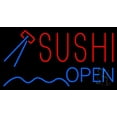 thumbnail image 1 of Sushi Open LED Neon Sign 13 x 24 - inches, Clear Edge Cut Acrylic Backing, with Dimmer - Bright and Premium built indoor LED Neon Sign for restaurant window and interior decor., 1 of 7