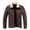 Coffee, variant on Mens Quilted Padded Jacket Sherpa Lined Fuzzy Collar Winter Insulated Coat Warm,Full Zip, Waterproof, Chest Zipper Pocket for Casual, Travel, Outdoor, Snow