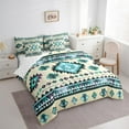 thumbnail image 4 of Manfei Bohemian Aztec Adult 7-Piece Twin Bedding Sets, Cyan Triangle Stripes Bedding Comforter Set, Hippie Tribal Style Reversible Sheet Sets, Luxury Bedroom Decor, 4 of 8