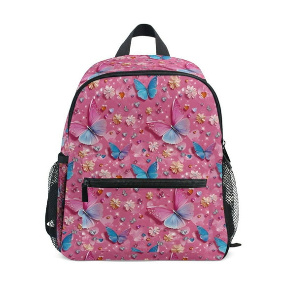 ALAZA 3d Butterflies Pink School Backpack Small Bookbag Mini Bags