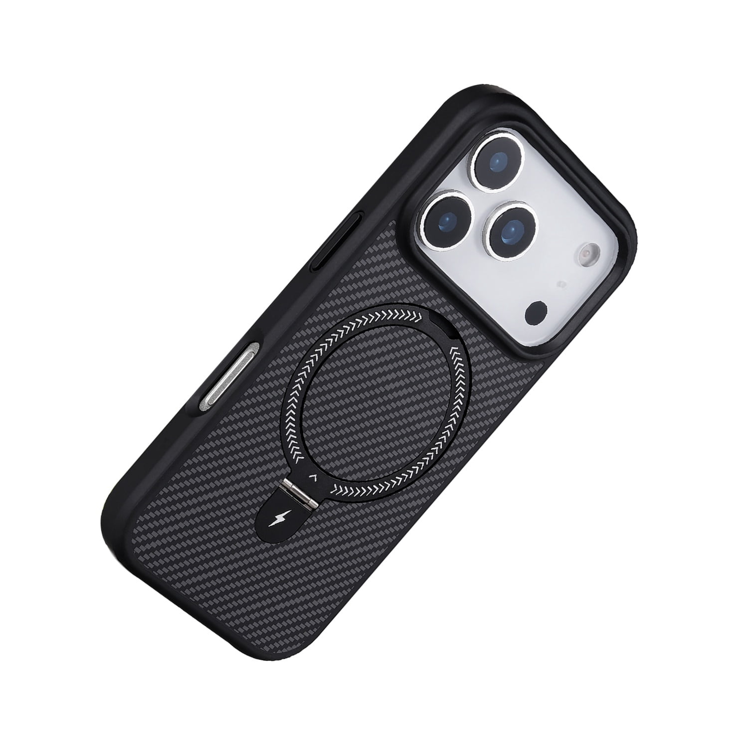 Carbon Fiber Stand MagSafe Case for iPhone 17 Pro - Black
