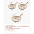 thumbnail image 3 of VEVOR Frying Pan Skillet, Aluminum Egg Fry Pans, 3 Piece (8, 9.5, 11 in), Nonsitck Ceramic Heavy-Duty Skillets with Heat-Resistant Handle, Chef's Kitchen Cookware for Gas, Electric, Induction, Beige, 3 of 9