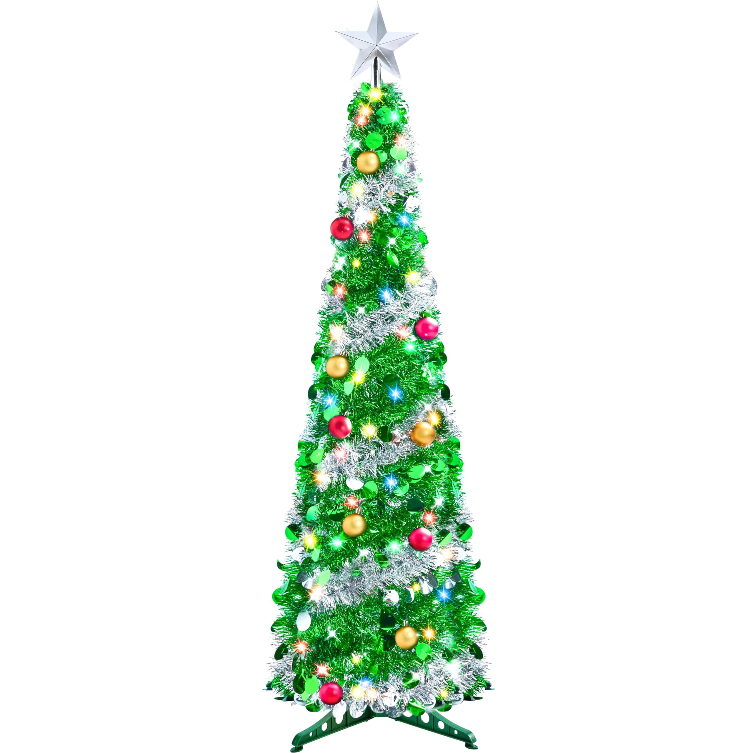 【プップさま】christmas tree ❀ * 100cm クリスマスツリー Joyfy 5ft Pop up Christmas Tree with Tree Toppers and lights,Color