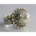 thumbnail image 3 of Navya Craft Freshwater Pearl 925 Sterling Silver Handmade Women Statement Ring, Pearl Jewelry Size 10.5, 3 of 4