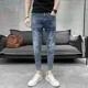 thumbnail image 5 of Pantalones vaqueros ajustados para hombre, pantalones cortos ajustados, pantalones vaqueros ajustados, pantalones vaqueros elásticos ajustados, tendencia de moda coreana 2024, 5 of 5