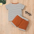 thumbnail image 3 of LAPAKIDS Infant Baby boy Summer Outfit Clothes Striped Short Sleeve Top +Elastic Waist Shorts 2Pcs Set 9-12 Months, 3 of 6