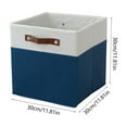 thumbnail image 3 of Cinvoph Storage Basket Foldable Home Storage Bin with Handles, Organizer for Blankets Book and Clothes Bedroom Living Room Closet 12"x12" Dark Blue, 3 of 7