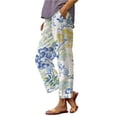 thumbnail image 3 of ibiyuan Pants Women High Waisted Palazzo Pants for Women Casual Lightweight Linen Trousers for Women Drawstring Women Lounge Pants Spring Fashion Beach Bottoms, 3 of 5