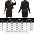 thumbnail image 2 of Vestido De Manga Larga Con Alas De Murciélago Vestido de suéter casual para mujer Vestido de cuello alto de punto de color sólido Vestido corto de suéter Ygjytge Negro L para Mujer, 2 of 6
