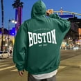 thumbnail image 2 of sususu Mens Black Hoodies Small Letter Print Hoodie Sweatshirt For Stylish Comfort And Everyday Wear,Dark Green,XXL, 2 of 6