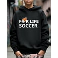 thumbnail image 3 of 5-14Y Kid Boys Hoodies Tops SOCCER Slogan Print Long Sleeve Casual Pullover Sweatshirt Perfect For Spring Fall, 3 of 9