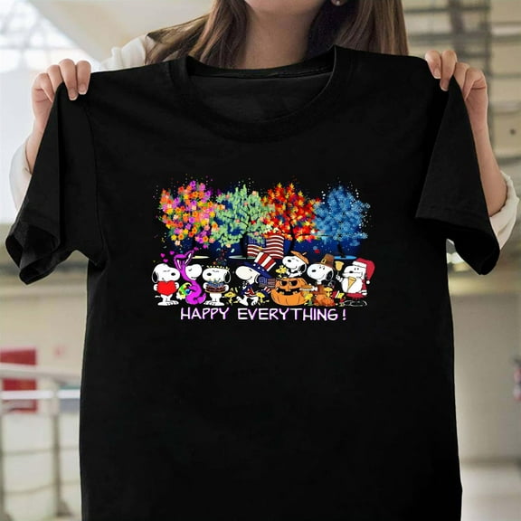Happy Everything Funny Christmas Day Graphic Unisex T-Shirt, Holiday 2024 Gift G0858, Up to Size 5XL