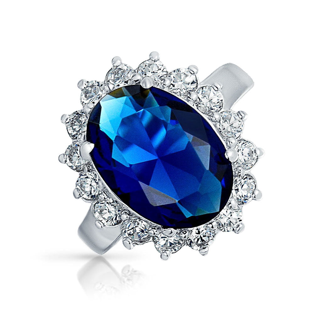 Royal Crown Ring Blue Cubic Zirconia