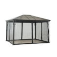 thumbnail image 3 of Sunjoy 10' x 12' Hardtop Brown and Gray Rectangle Gazebo with Rust Resistant Roof Top, 3 of 10