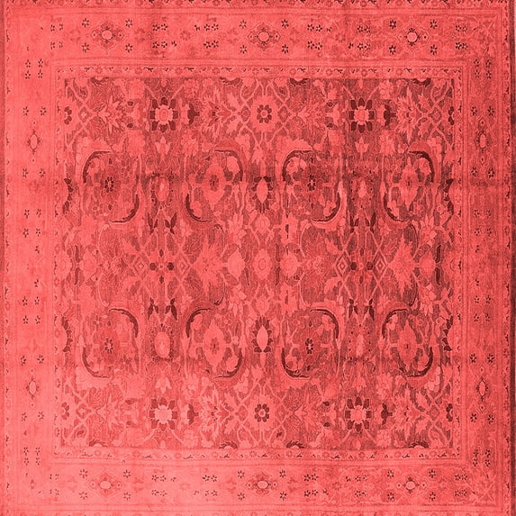 Ahgly Company Indoor Square Oriental Red Industrial Area Rugs, 5' Square