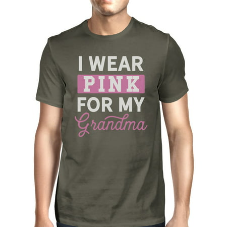 I Wear Pink For My Grandma Mens Breast Cancer T-Shirt Dark