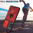 thumbnail image 4 of Funda ATUMP para Samsung Galaxy S20 FE 5G con Protector de Pantalla HD y Cubierta Deslizante para Cámara, Soporte Anillo Magnético [Grado Militar] para Galaxy S20 FE 5G, Rojo, 4 of 7