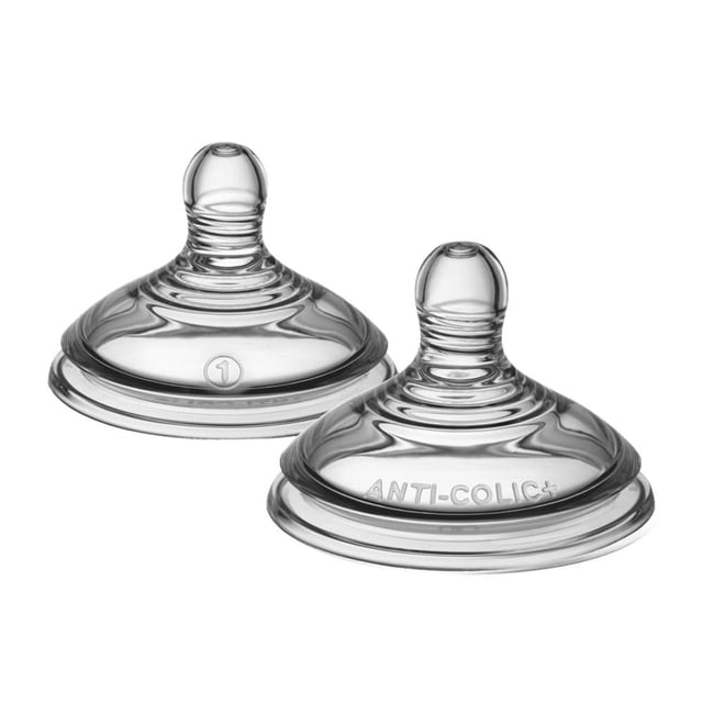 Reemplazo de Tetina Avanzado Tommee Tippee Transparente con Biberón Anticólicos Flujo Lento 0+ Meses