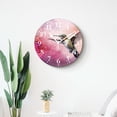 thumbnail image 4 of 12 Inch Wall Clock Battery Operated Silent Clock Decorative for Office, Kitchen, Outdoor, Living Room，Hummingbird Over Purple Flower Bush Watercolor Painting Floral Bird Adorable, 4 of 4