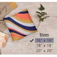 thumbnail image 6 of Ruvanti 4 Pack 100% Cotton Fabric Throw Pillows, 16x16 Soft, Cozy Square Decorative Pillows for Sofa, Couch Pillows, Bed, Living Room Luxury Cushion Covers Including Insert; Blue and Orange Spiral, 6 of 9