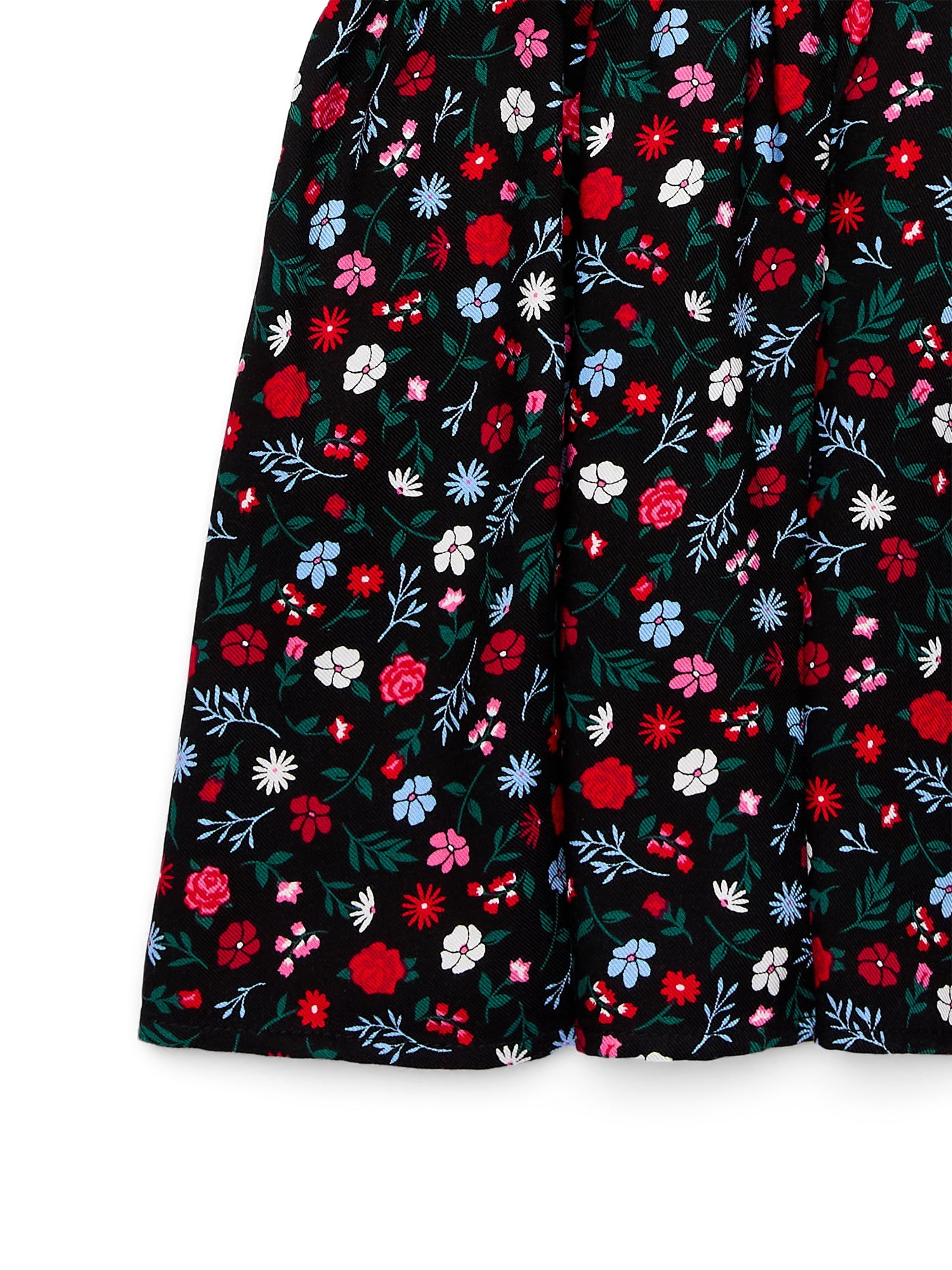 Wonder Nation Toddler Girls Ruffle Floral Print Dress, Sizes 12M-5T