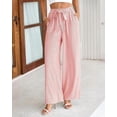 thumbnail image 6 of BTFBM Pants for Women Spring Clothes Striped High Waist Tie Knot Dressy Casual Wide Leg Palazzo Work Trousers Pants, 6 of 7