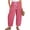 CTU46-Hot Pink, variant on Striped Linen Pants Women Baggy Casual Barrel Leg Pants Polka Dots Elastic Waist Wide Leg Trousers With Pockets Dark Green S