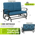 thumbnail image 5 of SUNCROWN 4-Piece Outdoor Patio Furniture Set Wrought Iron Conversation Sets, Peacock Blue, 5 of 12