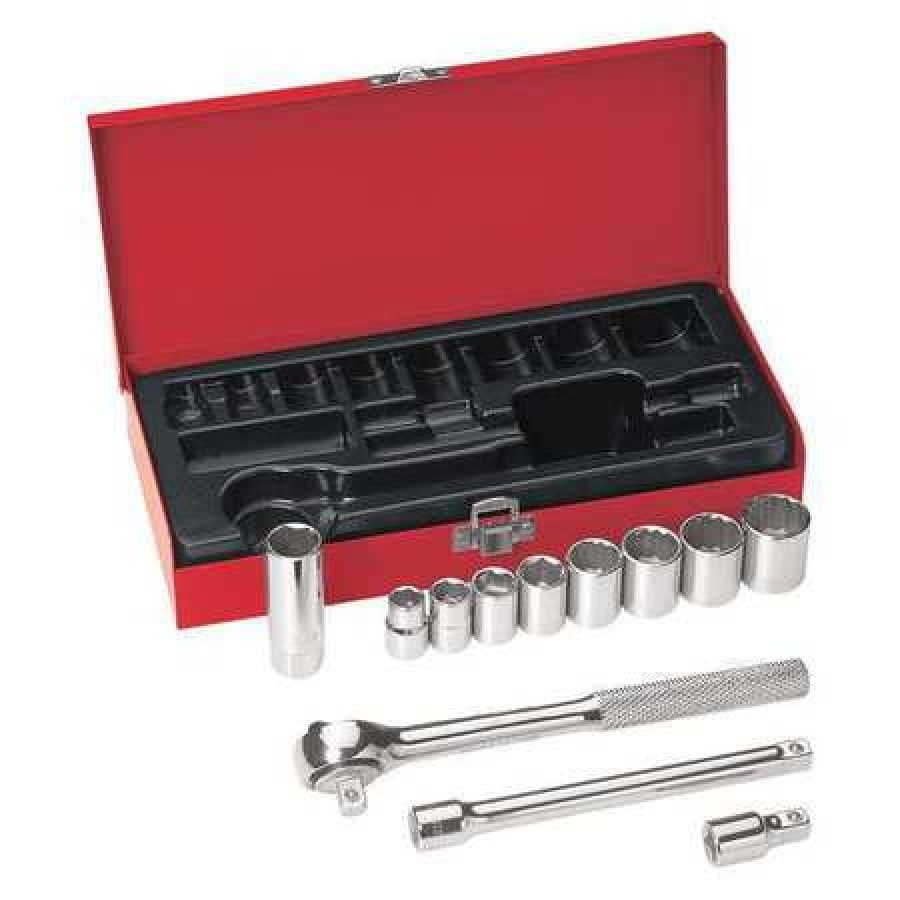 KLEIN TOOLS 65504 3/8" Drive Socket Wrench Set, 12 pcs