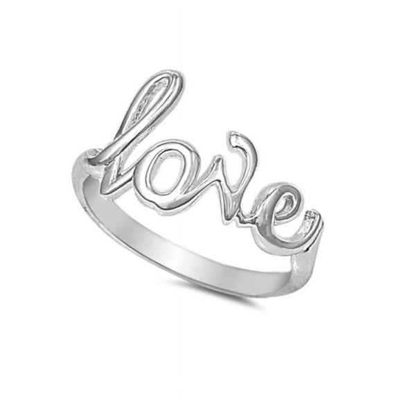 Cursive LOVE Ring, Sterling Silver 925