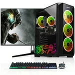 AQVIN ZForce Tour d'ordinateur de bureau de jeu PC | Intel Core i7 | 32GB RAM | 512GB SSD Stockage de Geforce GTX 1660 6GB GDDR5 | 27 Inch Curved Gaming Monitor , Windows 10 Pro | RGB Clavier et souris