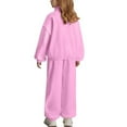 thumbnail image 4 of Cethrio Girls Outfit Sets, Casual 2 Piece Long Sleeve Zipper Sweatshirts and Sweatpants Sets Pink Size 9-10 T, 4 of 7