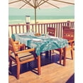 thumbnail image 2 of Hokiten Outdoor Tablecloths with Umbrella Hole & Zipper, Turquoise Starfish Rectangle Tablecloth 52x70 Inch, Ocean Nautical Seahorse Coral Shell Waterproof Table Cloth, Patio/Pool Table Covers, 2 of 7