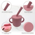 thumbnail image 3 of Vaso de silicona para bebé: asas con agarre y tapas extraíbles para la transición de vasos para sorber a vasos normales, 3 of 5