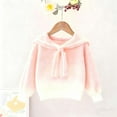 thumbnail image 6 of IVEYRTF Girls Sweaters Gradient Color Knit Top with Cape Long Sleeve Fall Winter Casual French Warm Sweater for Kids 2-13 Years(Pink,3 -4 Years), 6 of 7