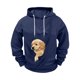 thumbnail image 2 of Ceisia Pet Carrier Hoodie Long-Sleeve for Men with Cotton Fabric Solid Color Drawstring Dogs Cats Pockets Navy XXXXXL Gift, 2 of 5