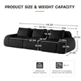 thumbnail image 5 of FFH 114" Modular Sectional Sofa for Living Room, Flannelette Fabric, Deep Seat, Buckle Connection, Anti-slip Design, No Assembly (Black, 3 Seater), 5 of 18