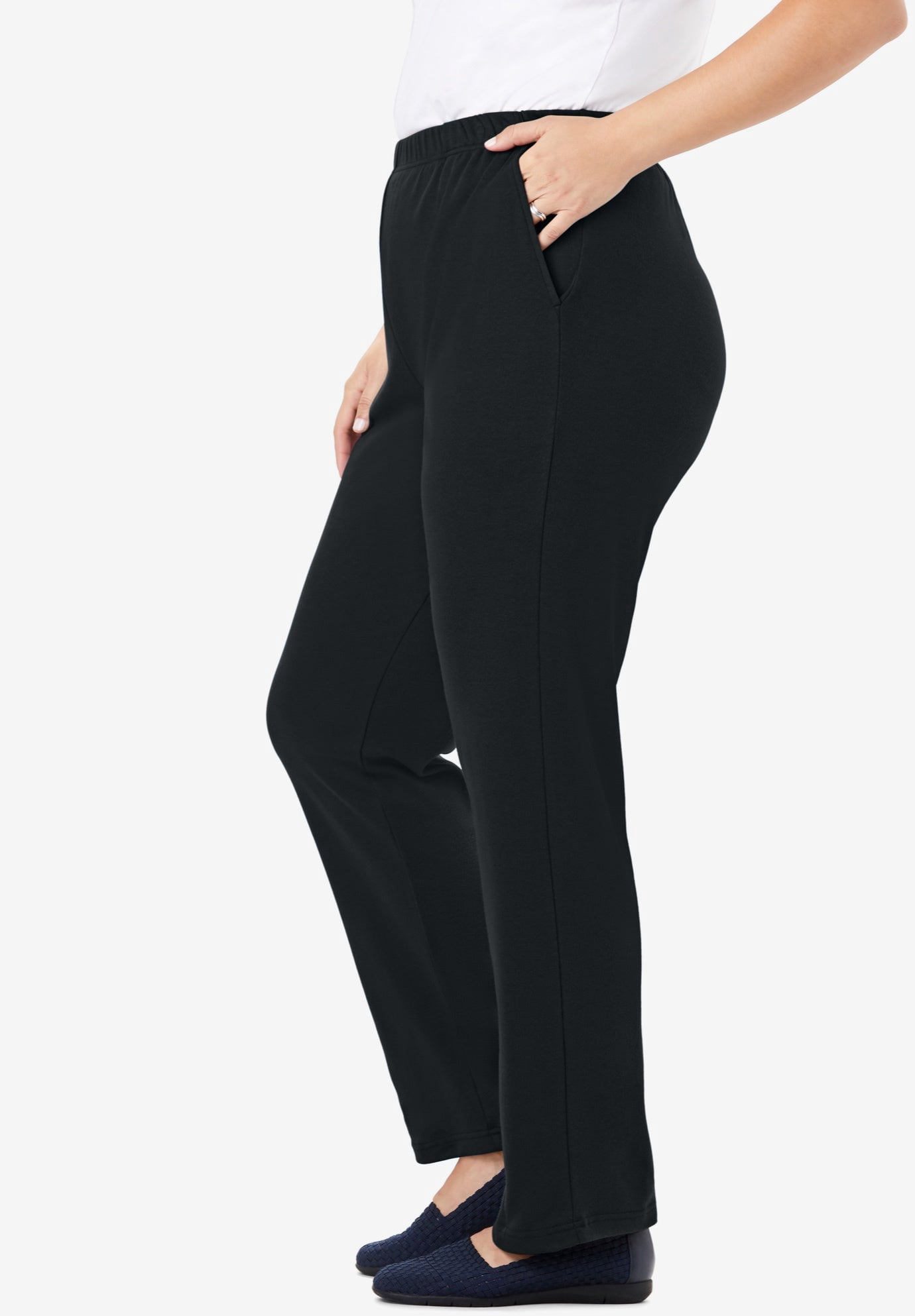 Woman Within Plus Size Petite Knit Straight Leg Pant for Women  display picture 1