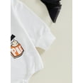 thumbnail image 7 of Suealasg Newborn Baby Boys Girls Halloween Sweatshirt Romper Long Sleeve Letter Print Bodysuit 3 6 12 18 Months Infant Halloween One Piece Clothes, 7 of 7