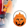 thumbnail image 5 of Durable Halloween Pumpkin Candy Bucket with Lid Trick or Treating Basket, Lightweight Jar Gift Basket with Handles, 5 of 10