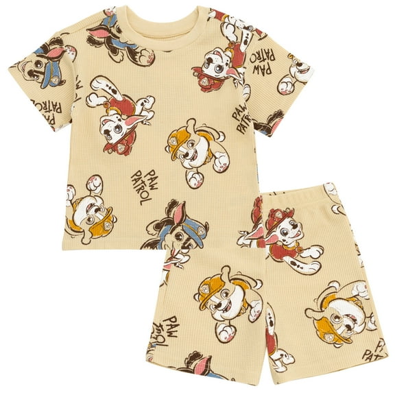 Paw Patrol Chase Marshall Rubble Waffle Knit T-Shirt and Shorts Outfit Set Newborn to Little Kid