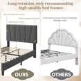 thumbnail image 4 of Full Size Platform Bed Frame with Fabric Upholstered Headboard and Wooden Slats Support,Fully Upholstered Mattress Foundation,Modern Platform Bed Frame,No Box Spring Needed,Easy Assembly, 4 of 7