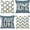 Dusty Blue, variant on YCOLL Farmhouse Pillow Covers 18x18 Set of 4 Throw Pillow Covers Rustic Linen Decorative Pillows Square Cushion Covers for Couch Sofa Bedroom Home Decor