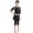 Black, variant on LYMAYTER 3-14T Kids Girls Short Sleeve Rash Guard Swimsuits with Hat Toddler Baby Quick Dry Beach Swimwear Three-Piece UPF50 Sun Protection Bathing Suits