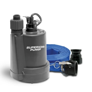 Superior Pump 91027 1/5HP Multi-Use Submersible Utility Pump with 25-Foot Hose Kit