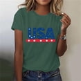 thumbnail image 6 of Womens Short Sleeve American Flag T-Shirts Crew Neck 4th of July Summer Graphic Tee Tops, 6 of 7