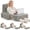 LightGrey, variant on Reading Pillow for Bed Sitting Up, Backrest Cushion with Adjustable Armrests and Back Support, Bed Pillow with Cup Holder and Large Pocket for Reading, Watching TV, Gaming & Relaxing