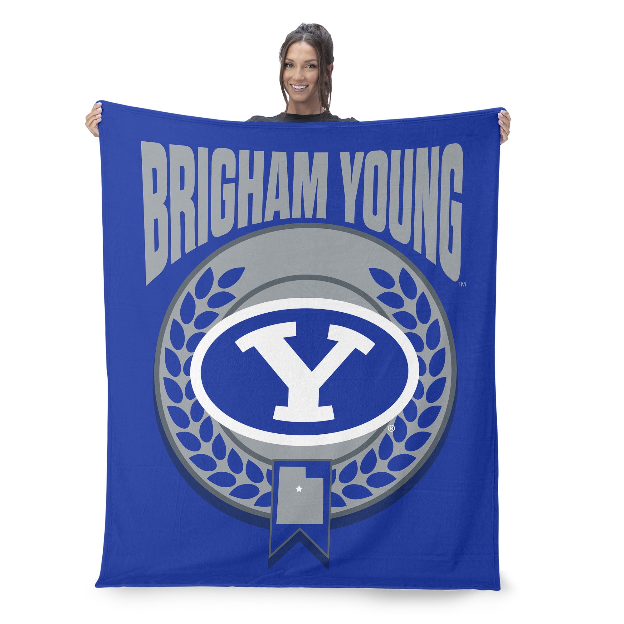 BYU NCAA Apex Silk Touch Sherpa Throw 50x60 inches