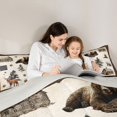 thumbnail image 4 of Castle Fairy Vintage Plaid Patchwork Cabin Wildlife King Bedding 7pcs,Bear Deer Paw Pine Fire Pit King Bed in a Bag,Brown Beige Cream,Grey Reversible, 4 of 7