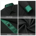 thumbnail image 6 of HISDERN Dress Shirts for Men Casual Button Down Dress Shirt Long Sleeve Formal Shirt Black Green L, 6 of 6